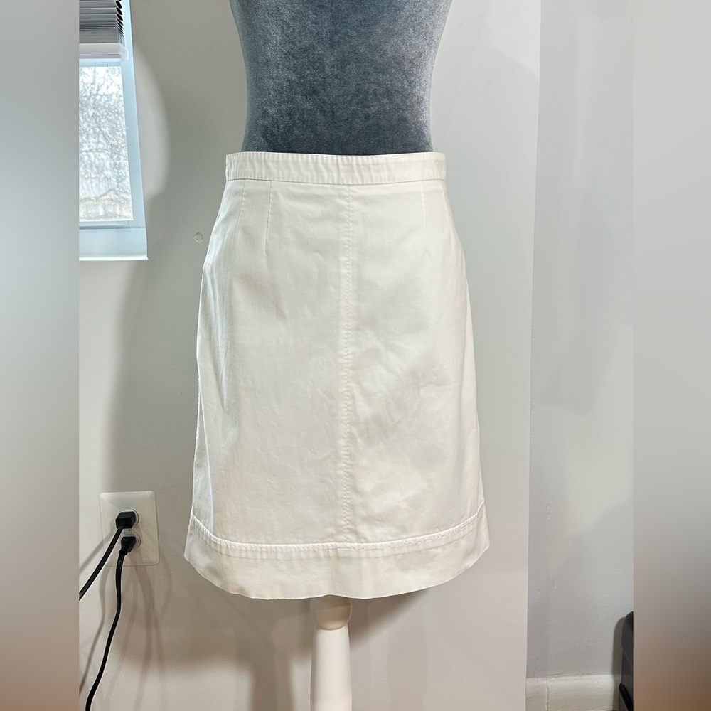 Louis Vuitton White Cotton Silk Lined Skirt FR 38 (US 6)